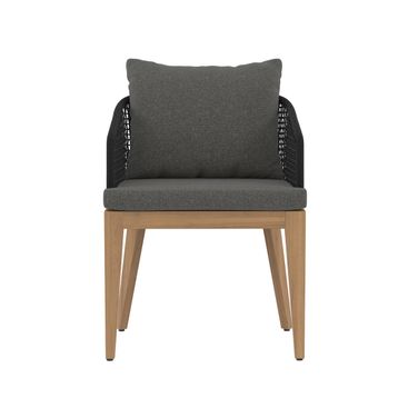 Capri Dining Armchair In Natural and Gracebay Grey