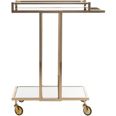 Capri Gold/Mirror 2 Tier Rectangle Bar Cart