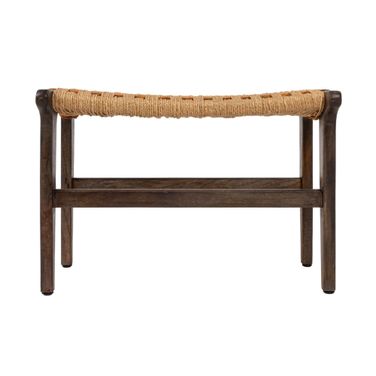 Capri Mango Wood Stool with Jute Seat In Multicolor