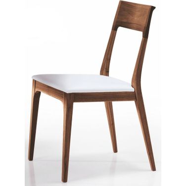 Capri Solid Walnut and White Dining Chair Set of 2