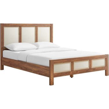 Capri Wood Grain Queen Platform Bed In Walnut