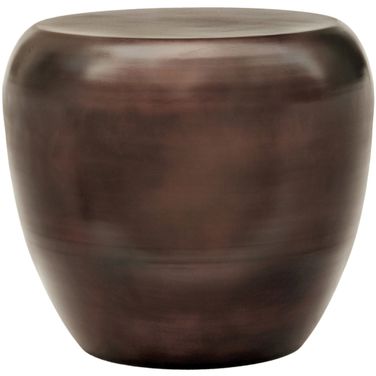 Capsule Aluminum End Table In Brown and Antique Brown