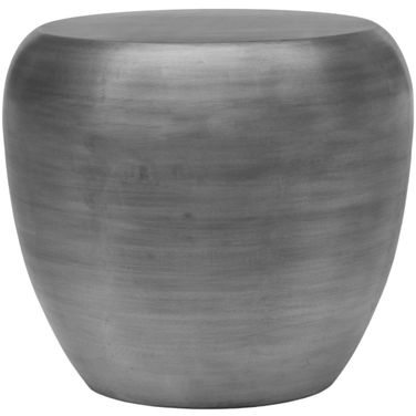 Capsule Aluminum End Table In Silver