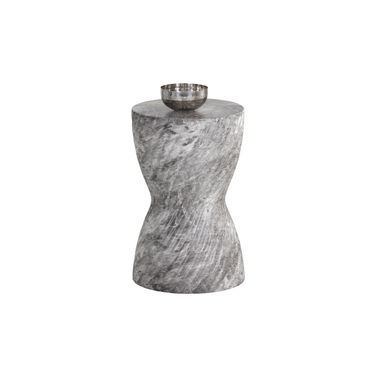 Cara Marble Look End Table In Grey