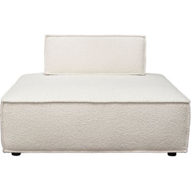 Cara Square Modular Lounger In Ivory Boucle Fabric With Moveable and Non-Skid Backrest