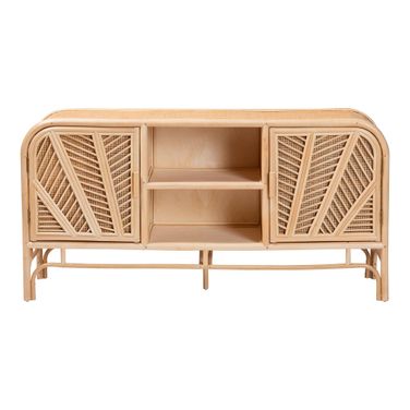 Carabella Rattan 2-Door Storage Cabinet In Natural