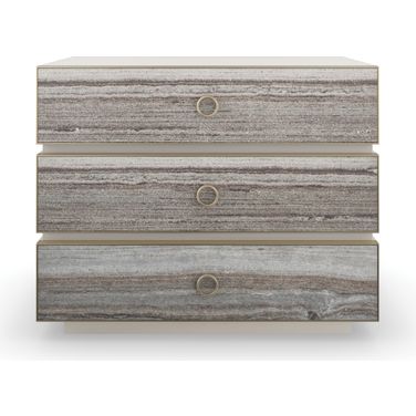 Caracole Classic Bedrock Nightstand In Champagne Gold