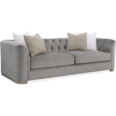 Caracole Classic Gray Tuft Guy Sofa