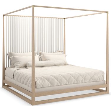 Caracole Classic Pinstripe Light King Bed In Oak