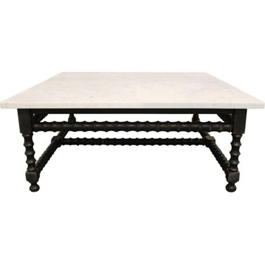 Cranberry Marble Top Coffee Table In White