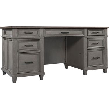 Caraway 66 Inch Executive Desk In Grey