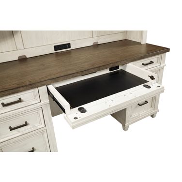 Caraway Credenza Desk In Aged Ivory