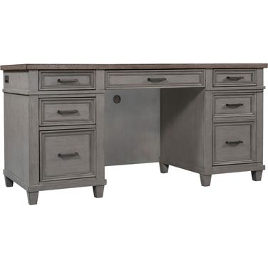 Caraway Credenza Desk In Grey
