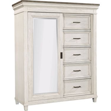 Caraway Sliding Door Chest In Aged Ivory