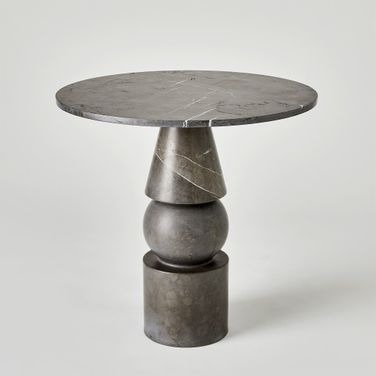 Cargo Graffito Marble Table In Black