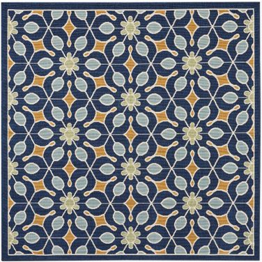 Caribbean Navy 5'3" x 5'3" Square Area Rug