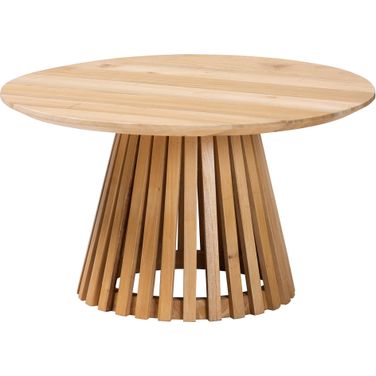 Caribic Slatted Acacia Wood Coffee Table In Natural Brown