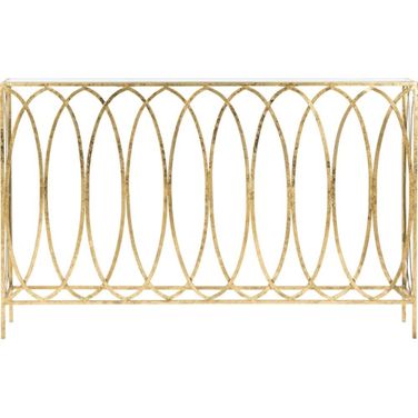 Carina Gold Oval Ringed Console Table
