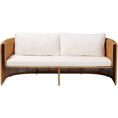 Carina Natural Rattan Sofa with Cushion In Light Honey