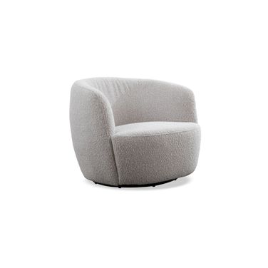 Carina Swivel Barrel Chair In Bloke Cotton