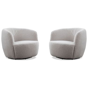 Carina Swivel Barrel Chair Set of 2 In Bloke Cotton