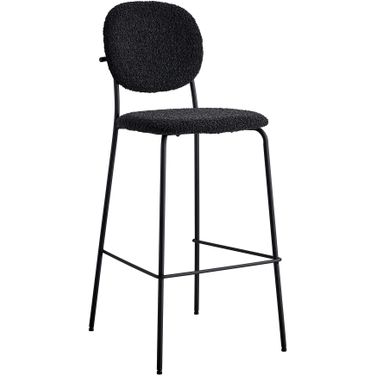 Carley Boucle Bar Height Stools Set of 2 In Black