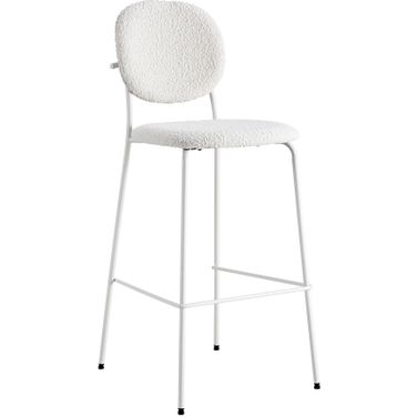 Carley Boucle Bar Height Stools Set of 2 In White