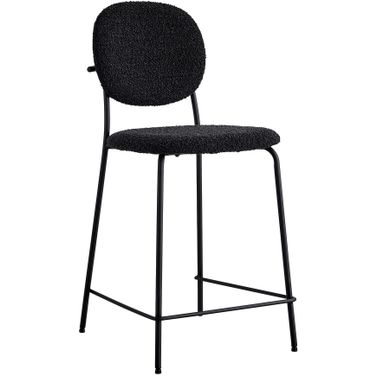 Carley Boucle Counter Height Stools Set of 2 In Black
