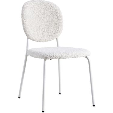 Carley Boucle Side Chairs Set of 2 In White