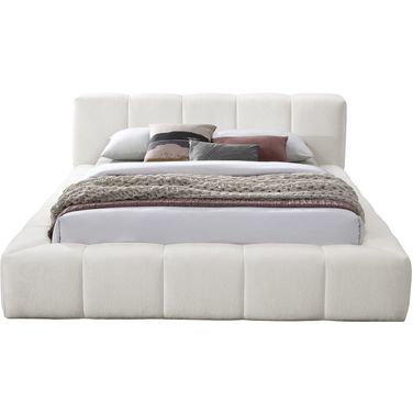 Carlin Chenille Fabric Full Bed In Cream Chenille