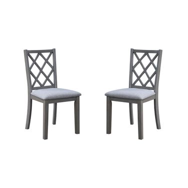 Carlisle Cross Back 17.5 Inch Side Dining Chair Set of 2 In Gray