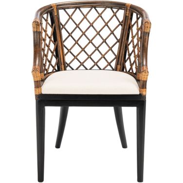 Carlotta Arm Chair in White/Brown