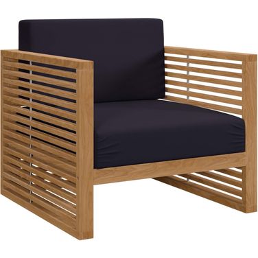 Carlsbad Teak Wood Outdoor Patio Armchair In Navy