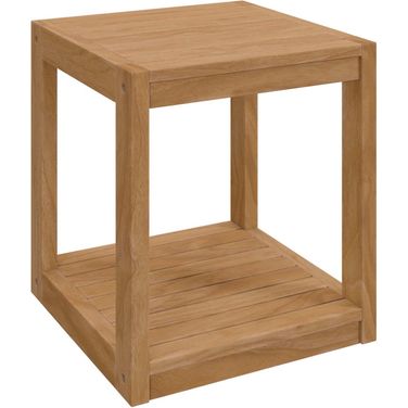 Carlsbad Teak Wood Outdoor Patio Side Table In Natural