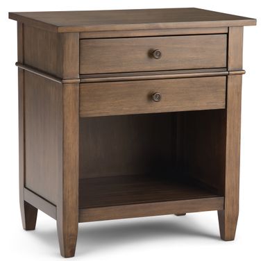 Carlton Solid Wood Bedside Table In Rustic Natural Aged Brown