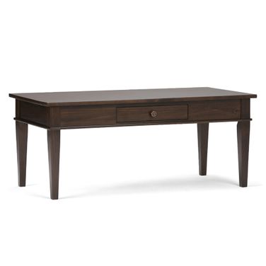 Carlton Solid Wood Coffee Table In Dark Tobacco Brown