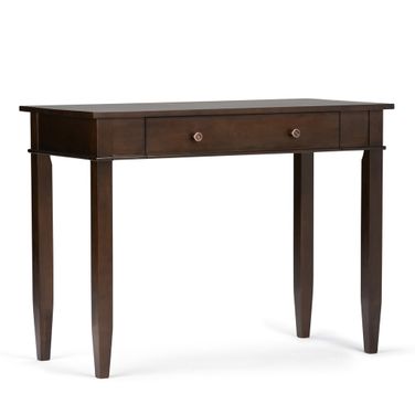 Carlton Solid Wood Home Office Desk In Dark Tobacco Brown