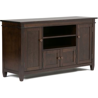 Carlton Solid Wood TV Media Stand In Dark Tobacco Brown