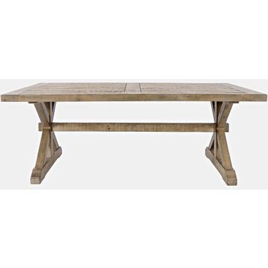 Carlyle Crossing Coffee Table with Trestle In Medium Brown