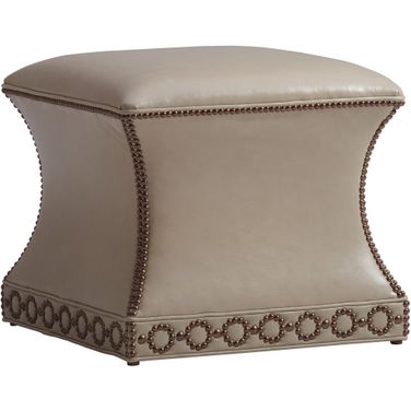 Carlyle Merino Leather Ottoman