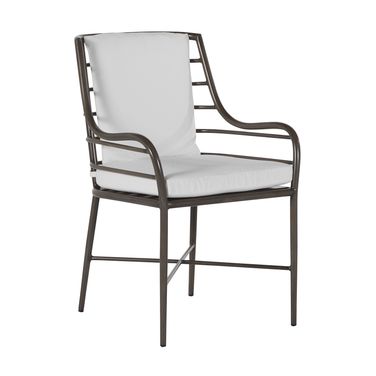 Carmel Aluminum Arm Chair In Linen Snow