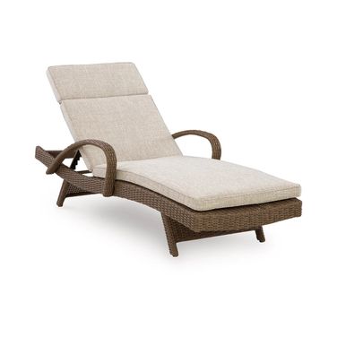 Carmel Bay Chaise Lounge with Cushion In Beige