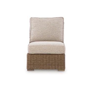 Carmel Bay Outdoor Armless Chair with Cushion In Beige