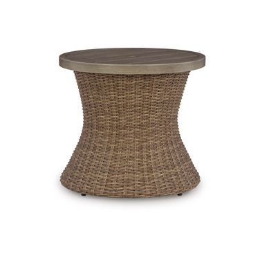 Carmel Bay Outdoor End Table In Beige
