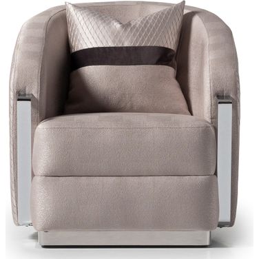 Carmela Accent Chair In Zinc and Silver