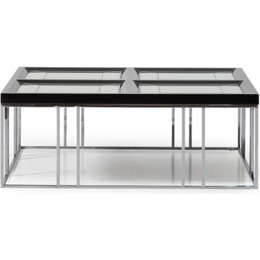 Carmela Cocktail Table In Glossy Charcoal Sand
