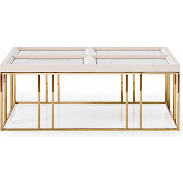 Carmela Cocktail Table In Shimmer Ivory