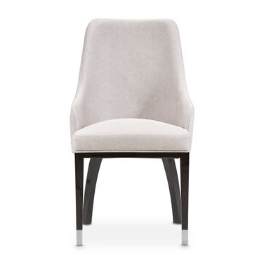 Carmela Dining Arm Chair Set of 2 In Glossy Charcoal Sand