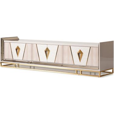 Carmela Media Cabinet In Shimmer Ivory