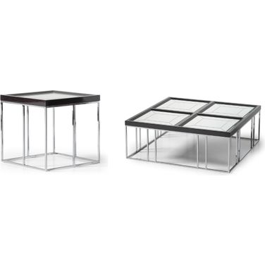Carmela Occasional Table Set In Charcoal Sand